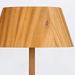 Настольная лампа со скошенным конусовидным абажуром и фигурной ножкой в цвете тик Accord Lighting варинант исполнения - 4 | Loft Concept в Волгограде