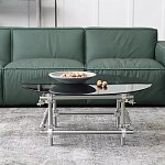 Дизайнерский журнальный стол с круглой столешницей на стальном основании Rivetyk варинант исполнения - 1 | Loft Concept в Волгограде