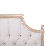 Кровать двуспальная светло-бежевая с основанием из массива дуба с мягким изголовьем Flax Beds варинант исполнения - 3 | Loft Concept в Волгограде