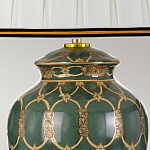 Настольная лампа с керамическим основанием с золотистым решетчатым узором и белым плиссированным абажуром Elstead Lighting варинант исполнения - 3 | Loft Concept в Волгограде