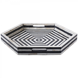 Поднос Geometric Инкрустация кость