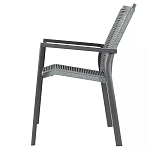 Стул темно-серый с высокой плетеной спинкой и сиденьем Braided Strength варинант исполнения - 5 | Loft Concept в Волгограде