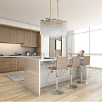 Люстра прямоугольная на цепях с прозрачными трубками и волнистым краем Nembus варинант исполнения - 13 | Loft Concept в Волгограде