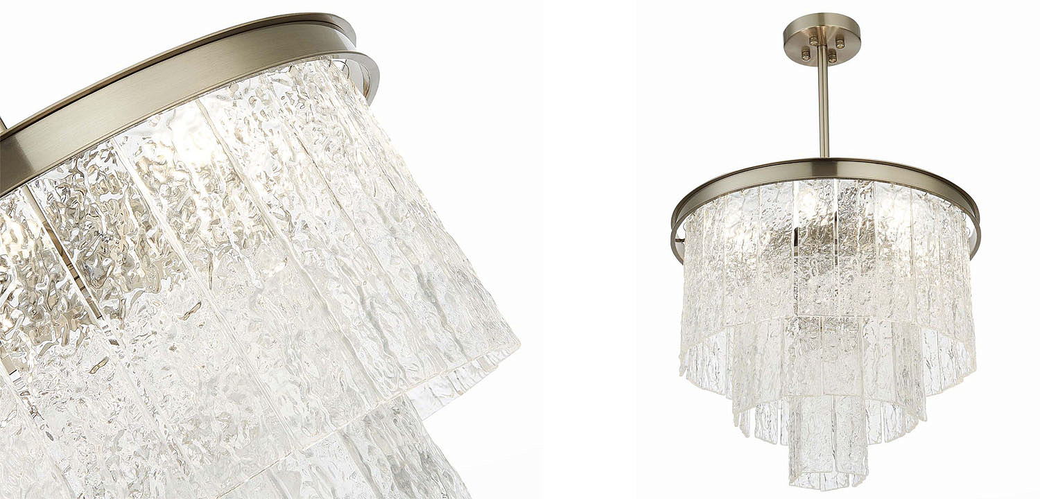 Люстра Renea Textured Glass Chandelier Nickel Люстра Renea Textured Glass Chandelier Nickel - Loft-Concept в Волгограде