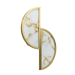 Бра с двумя полукруглыми плафонами из искусственного алебастра в бронзовой оправе Marbella варинант исполнения - 1 | Loft Concept в Волгограде