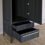 Узкий Шкаф Primo с 2 выдвижными ящиками Черный дуб варинант исполнения - 5 | Loft Concept в Волгограде