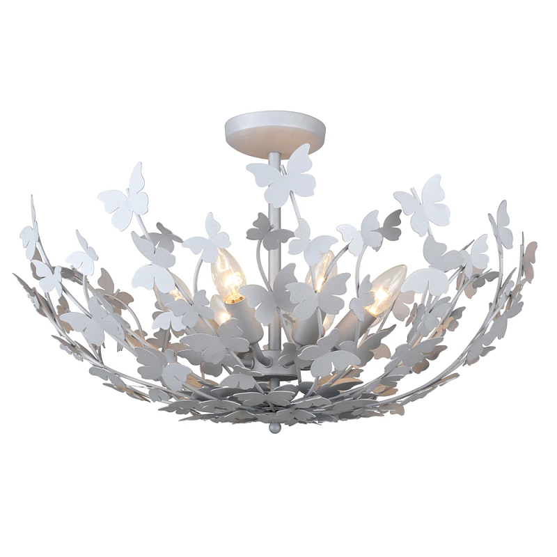 Потолочный светильник с абажуром оформленным в виде стаи бабочек Eternal Butterflies Серебряный Золотой в Волгограде | Loft Concept 