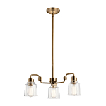 Люстра цвета латунь с 3-мя прозрачными стеклянными плафонами Kichler варинант исполнения - 2 | Loft Concept в Волгограде