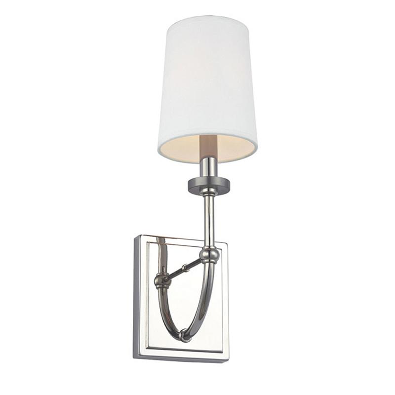 Бра для ванных комнат с белым тканевым цилиндрическим плафоном Feiss Хром Белый Бежевый в Волгограде | Loft Concept 