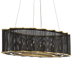 Люстра овальная в сочетании черного и золотого цвета Mesh Lighting варинант исполнения - 2 | Loft Concept в Волгограде