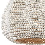 Подвесной светильник в форме купола с декором из круглых деревянных бусин White Wooden Beads Chandelier варинант исполнения - 1 | Loft Concept в Волгограде