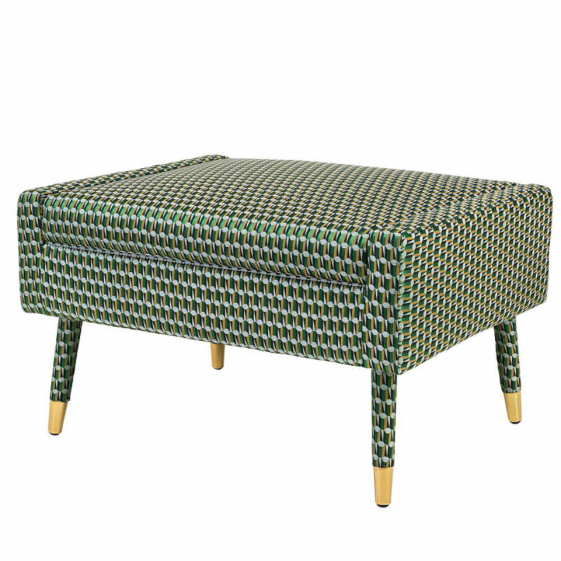 BALHAM FOOTSTOOL Пуф Зеленый Золотой BALHAM FOOTSTOOL Пуф Зеленый Золотой в Волгограде | Loft Concept
