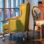 Кресло из натурального бука бежевое с изображением птиц и цветов Beige Green Chinoiserie Garden Armchair варинант исполнения - 7 | Loft Concept в Волгограде