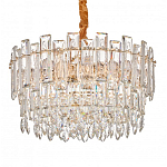 Круглая люстра с хрустальными подвесками на золотистом каркасе Gorgeous Crystal Light варинант исполнения - 2 | Loft Concept в Волгограде