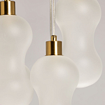 Люстра с 5-ю матовыми белыми стеклянными плафонами волнообразной формы Lucid Rain  варинант исполнения - 6 | Loft Concept в Волгограде