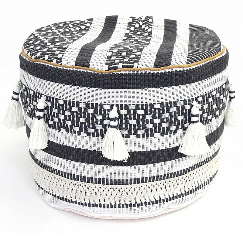 Пуф Black and White Ornament Черный Белый Пуф Black and White Ornament Черный Белый в Волгограде | Loft Concept