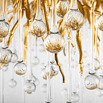 Люстра подвесная с прозрачными стеклянными подвесками в форме капель Диаметр 100 см Droplet Chandelier варинант исполнения - 9 | Loft Concept в Волгограде