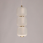 Подвесной светильник с 3-мя округлыми матовыми плафонами из белого стекла Golden Swirl варинант исполнения - 4 | Loft Concept в Волгограде