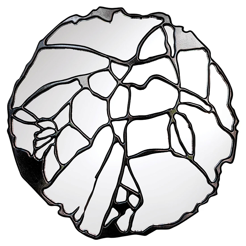 Зеркало кругле в декоративной раме чёрного цвета Black Ratio Черный в Волгограде | Loft Concept 