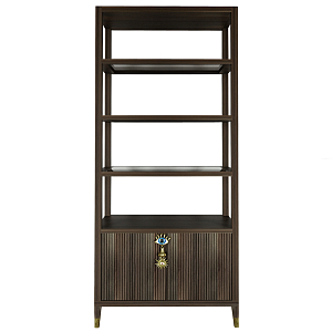 Стеллаж со стеклянными полками Elsa Dreams Walnut