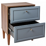 Тумба прикроватная серая из массива бука с 2-мя ящиками Wenge Light варинант исполнения - 4 | Loft Concept в Волгограде