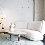 Дизайнерский журнальный стол на 2-х фигурных ножках с подстольем Lycad варинант исполнения - 3 | Loft Concept в Волгограде