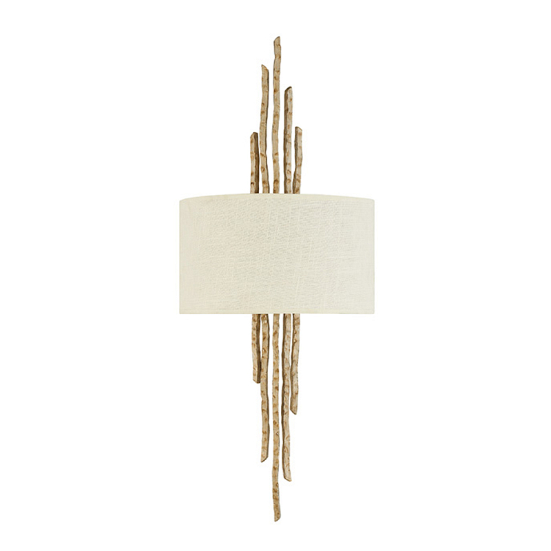 Бра с белым абажуром и элементами в виде натуральных веток Hinkley Золотой Бронза Белый Бежевый в Волгограде | Loft Concept 