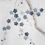 Обои ручная роспись Plum Blossom Inky Hokusai on Sterling Silver gilded silk варинант исполнения - 3 | Loft Concept в Волгограде