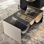 Дизайнерский журнальный стол с полукруглыми полками под столешницей Tiwoberoc варинант исполнения - 2 | Loft Concept в Волгограде