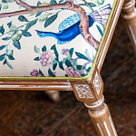 Банкетка одноместная из массива бука с цветочным принтом Beige Chinoiserie Garden Banquette варинант исполнения - 2 | Loft Concept в Волгограде