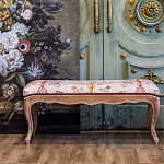 Банкетка из массива бука бежевая с растительным орнаментом Raffael Beige Floral Banquette варинант исполнения - 6 | Loft Concept в Волгограде