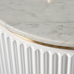 Тумбочка белая круглая с мраморной столешницей Thoroughbass варинант исполнения - 1 | Loft Concept в Волгограде