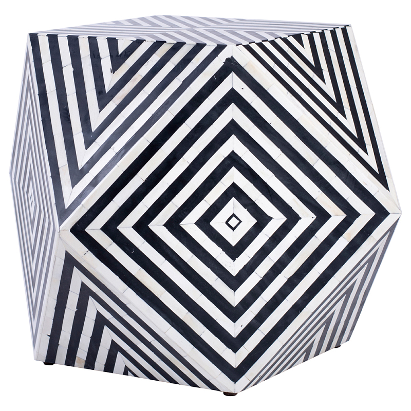 Табурет Geometric Cube Table Инкрустация кость Черно-белый Табурет Geometric Cube Table Инкрустация кость Черно-белый в Волгограде | Loft Concept