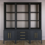 Модульный стеллаж Primo из трех составных элементов Черный дуб варинант исполнения - 2 | Loft Concept в Волгограде