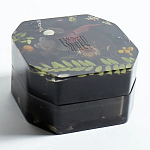 Шкатулка из эпоксидной смолы с цветами черная Epoxy Resin Square Box Black варинант исполнения - 5 | Loft Concept в Волгограде