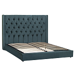 Кровать двуспальная зеленая с основанием из массива дерева с мягким изголовьем Velour Beds варинант исполнения - 1 | Loft Concept в Волгограде