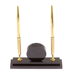 Часы настольные с двумя ручками из натурального камня Stone Clock варинант исполнения - 3 | Loft Concept в Волгограде