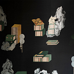 Обои ручная роспись The Art of Learning and Steps for the Flowers by Teo Yang Original colourway on Pitch dyed silk варинант исполнения - 1 | Loft Concept в Волгограде