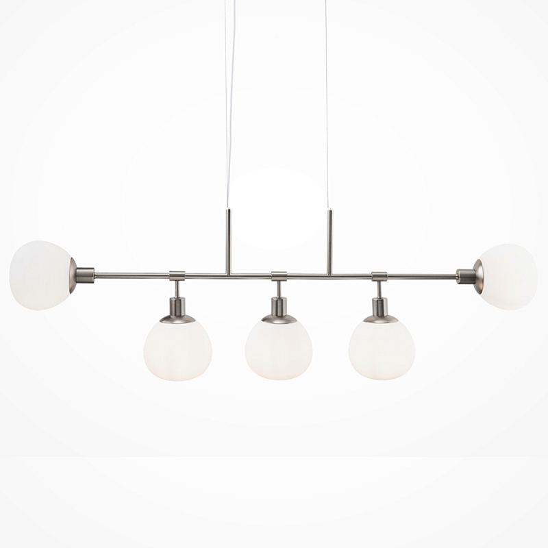 Люстра Tiepolo Ball Chandelier Nickel 5 Никель Белый в Волгограде | Loft Concept 