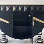 Дизайнерский комод полукруглый черный с 3-мя фактурным ящиками Occasion варинант исполнения - 4 | Loft Concept в Волгограде