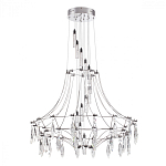 Люстра подвесная из металла с хрустальными прозрачными подвесками Quasar 81 варинант исполнения - 8 | Loft Concept в Волгограде