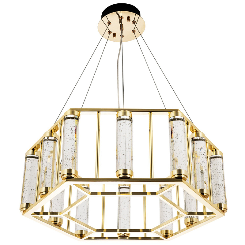 Люстра в форме шестиугольника с хрустальным декором Agace Crystal Chandelier Золотой Прозрачный Люстра в форме шестиугольника с хрустальным декором Agace Crystal Chandelier Золотой Прозрачный в Волгограде | Loft Concept