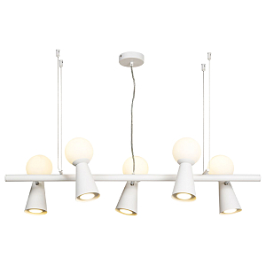 Белая люстра с поворотными плафонами 10 ламп KLAXONS