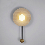 Бра круглое с каменным основанием и плафоном из стекла в форме шара Shaw Marble Lighting варинант исполнения - 5 | Loft Concept в Волгограде