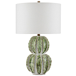 Настольная лампа с фактурным основанием с сочетании белого и зеленого цветов Festoon варинант исполнения - 3 | Loft Concept в Волгограде