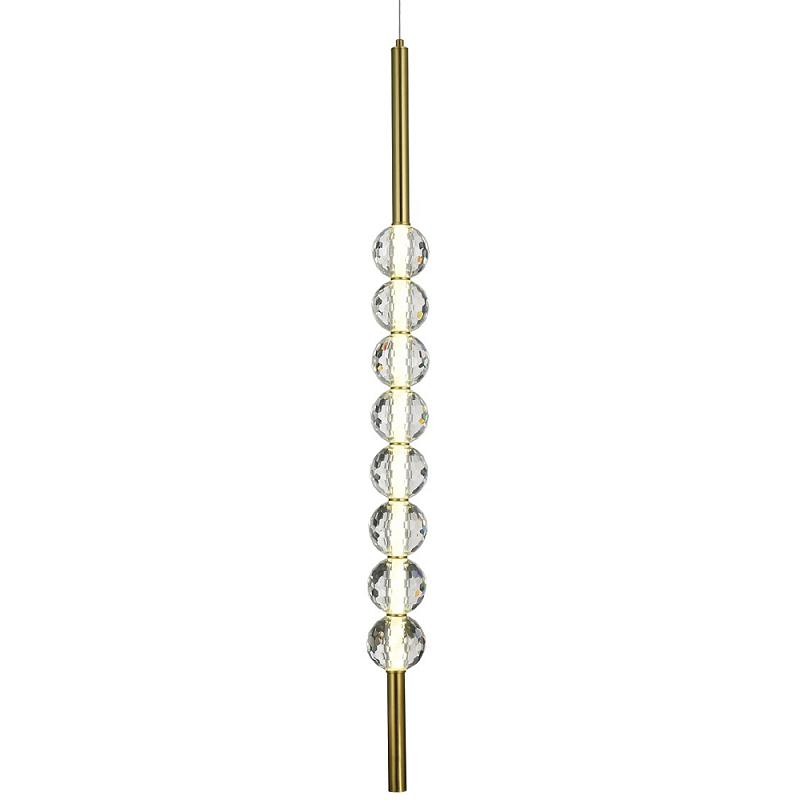 Подвесной светильник с декором из 8-ми хрустальных сфер Celestin Spheres Brass Hanging Lamp Латунь Прозрачный Подвесной светильник с декором из 8-ми хрустальных сфер Celestin Spheres Brass Hanging Lamp Латунь Прозрачный в Волгограде | Loft Concept