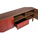 ТВ-тумба красная из массива бука с 2-мя дверками и ящиком Wenge Light варинант исполнения - 5 | Loft Concept в Волгограде