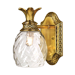 Бра для ванных комнат с прозрачным стеклянным плафоном в форме ананаса и декоративным основанием с рельефным узором Hinkley варинант исполнения - 1 | Loft Concept в Волгограде