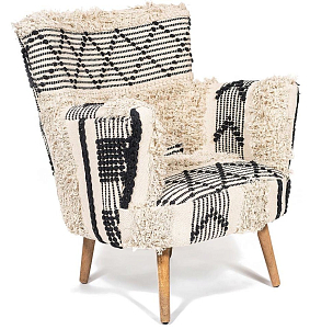 Кресло KELIM Pattern black and white Chair
