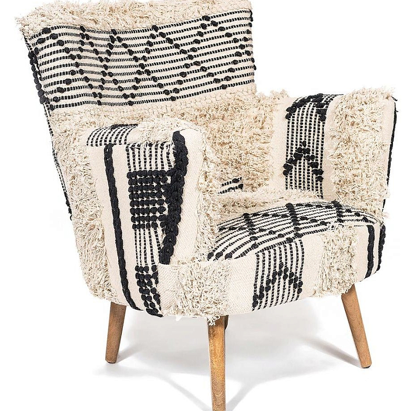 Кресло KELIM Pattern black and white Chair Черно-белый Кресло KELIM Pattern black and white Chair Черно-белый в Волгограде | Loft Concept